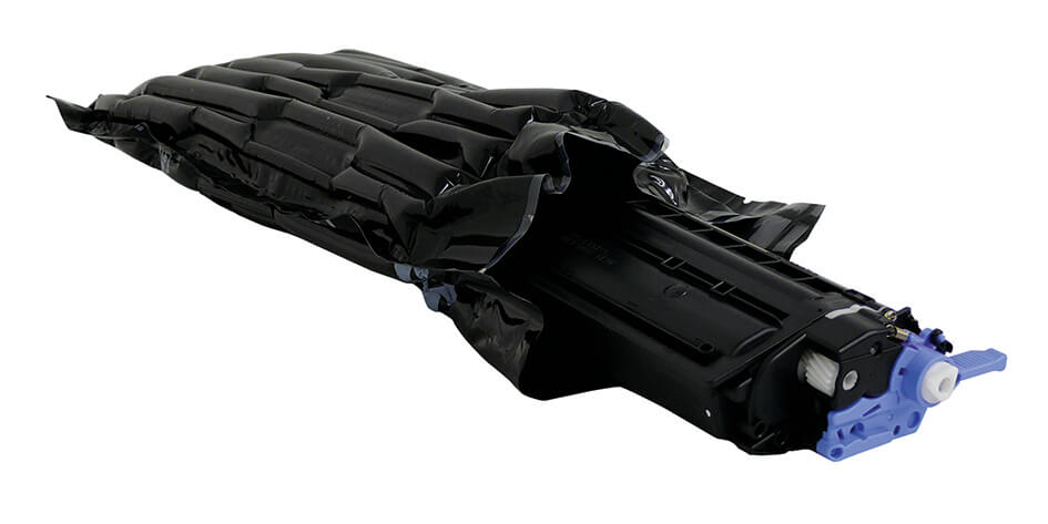 black_tonercartridge Toner cartridge inside inflatable bag